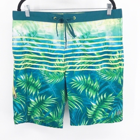 Zeroxposur Men's Tropical Drawstring Swim Trunks Size L - Picture 1 of 9